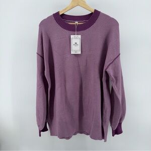 Disamer Stylish Purple Crew Neck Sweater